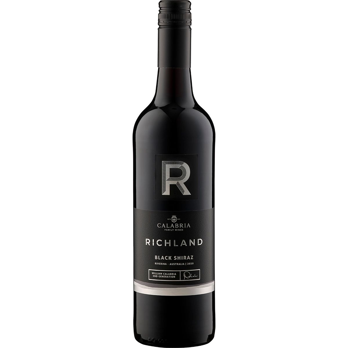2020 Richland The Black Shiraz Calabria Family Wines Riverina/Australien 0,75l
