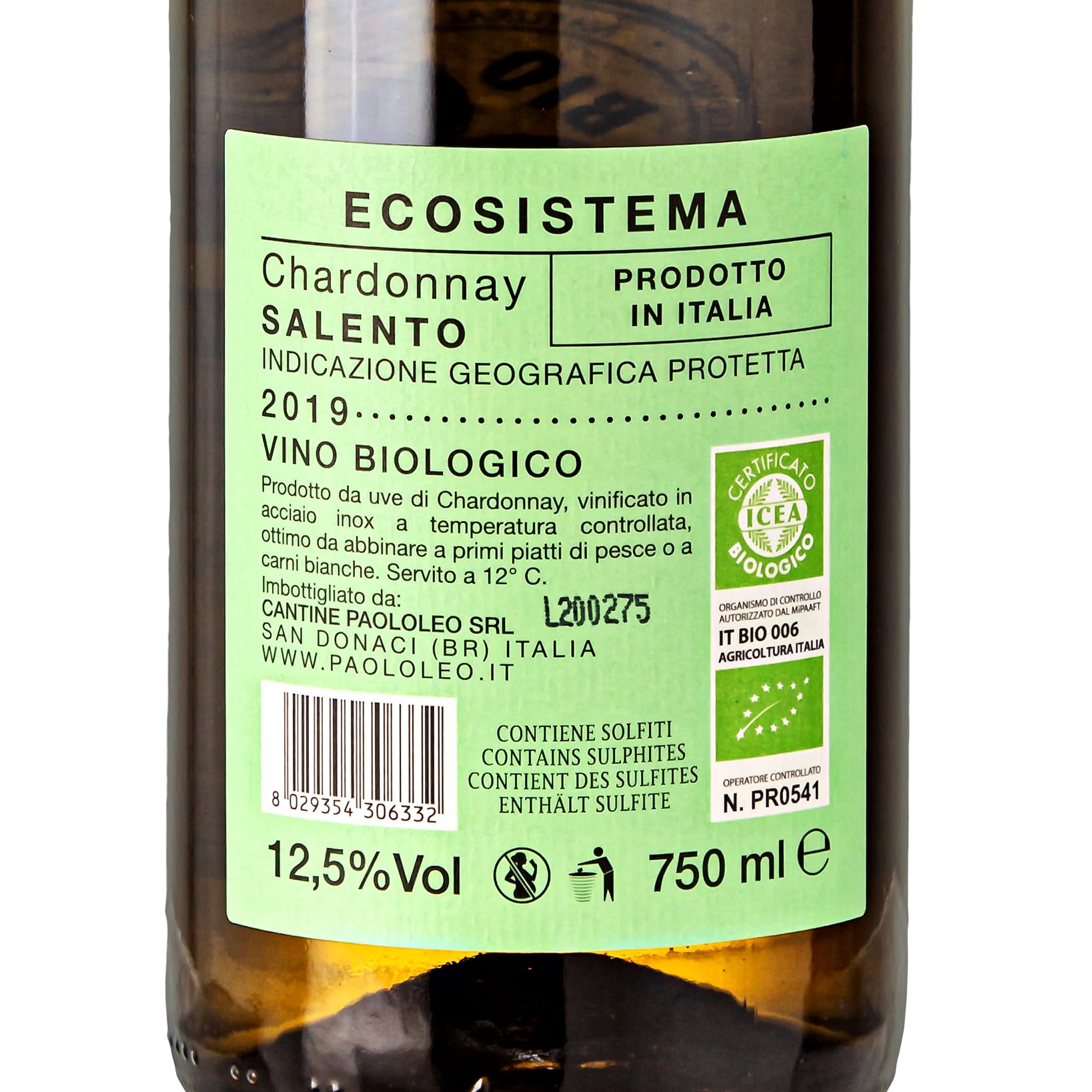 2019 Ecosistema Chardonnay Salento IGT Organic - Paolo Leo (dry)