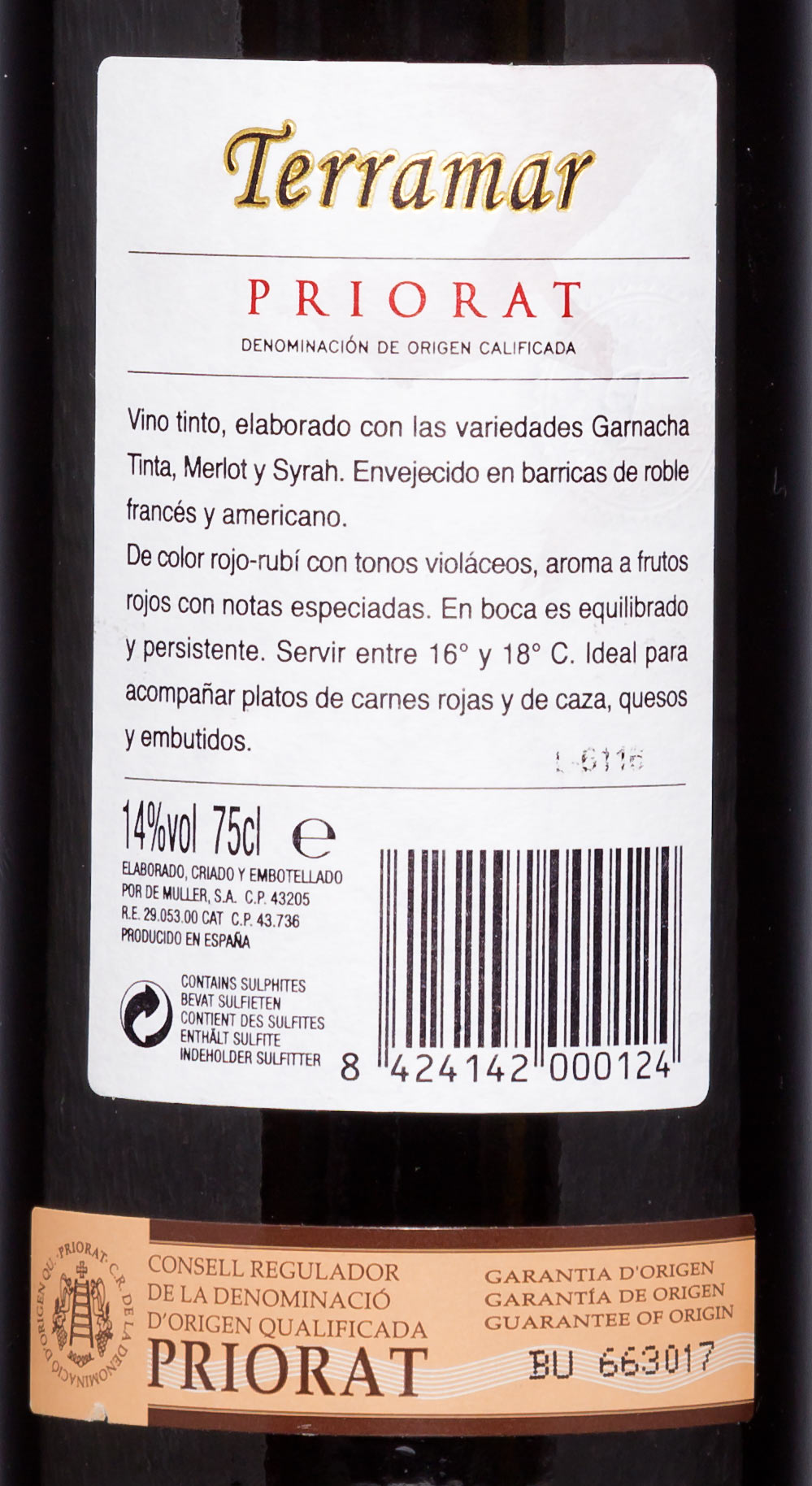 2013 Terramar Priorat Crianza D.O.Q - Bodegas De Muller