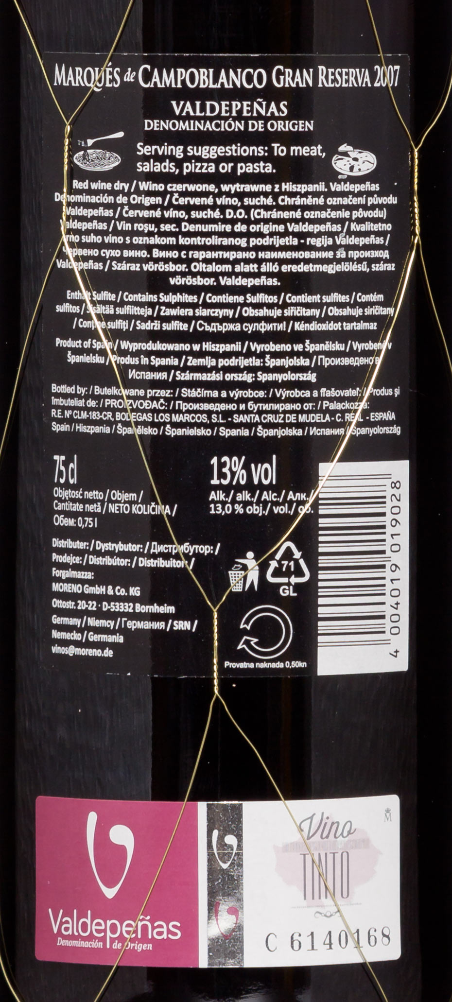 2007er Marqués de Campoblanco Gran Reserva, Spanien - Bodegas Los Marcos