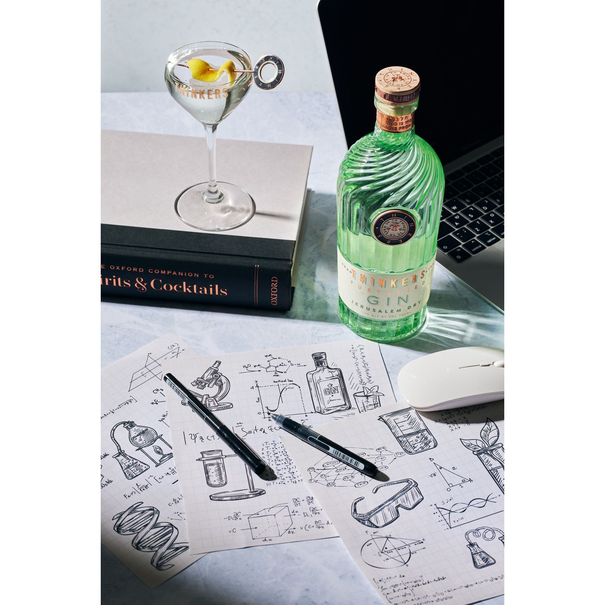 Thinkers Premium Jerusalem Gin - Handgefertigt mit Botanicals – 700ml, 42% vol