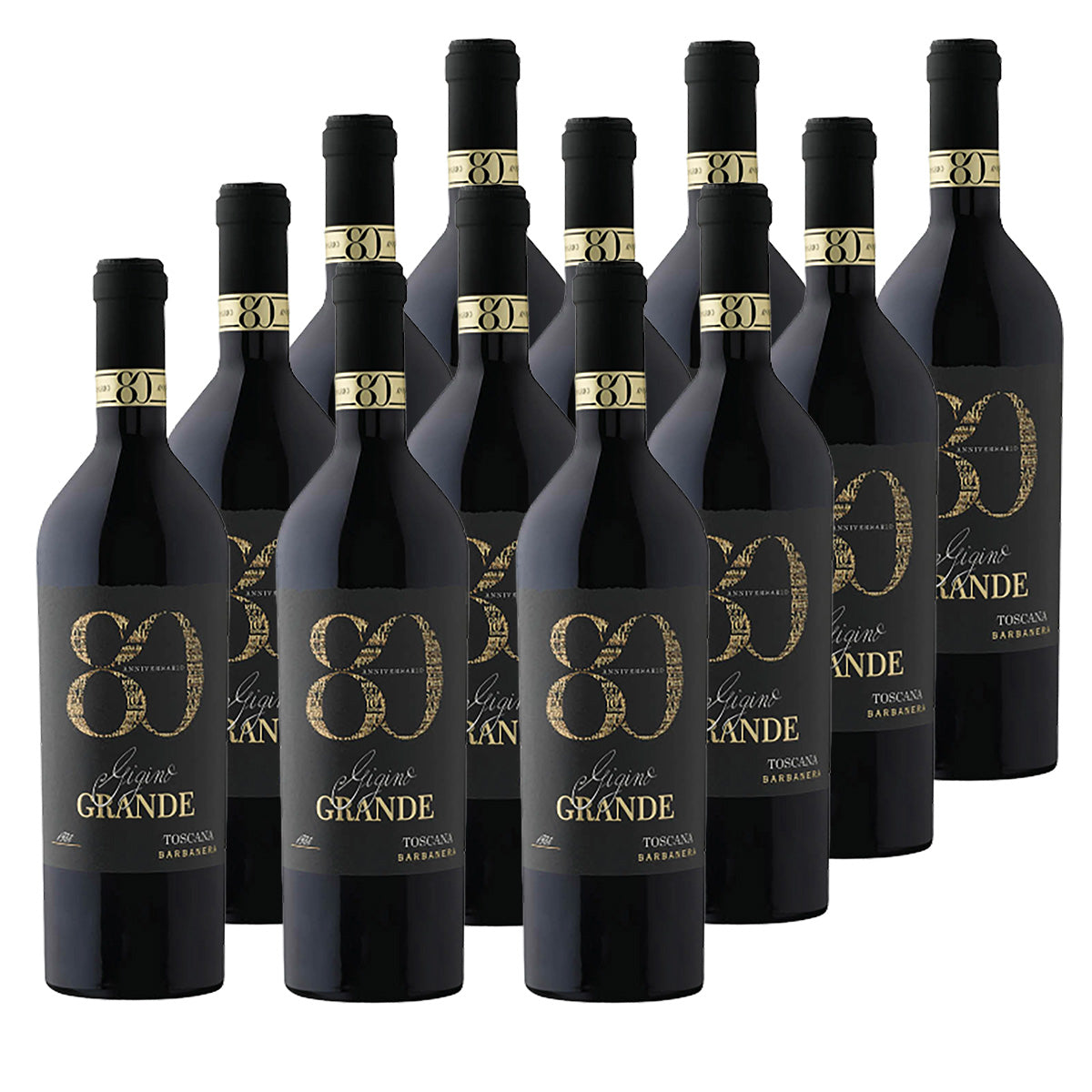 Barbanera Gigino 80 Anniversario Toscana IGT Sangiovese 2022 trocken Toskana Süditalien (12 x 0,75L)