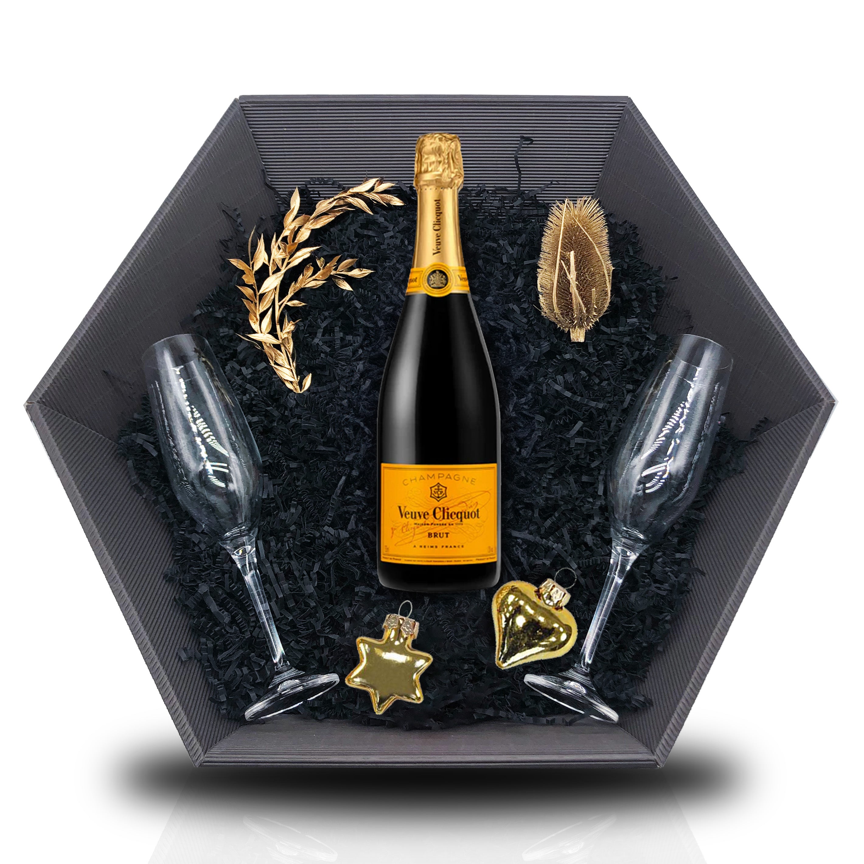 Champagne Veuve Clicquot Brut Yellow Label 0.75L 12% Gift Basket