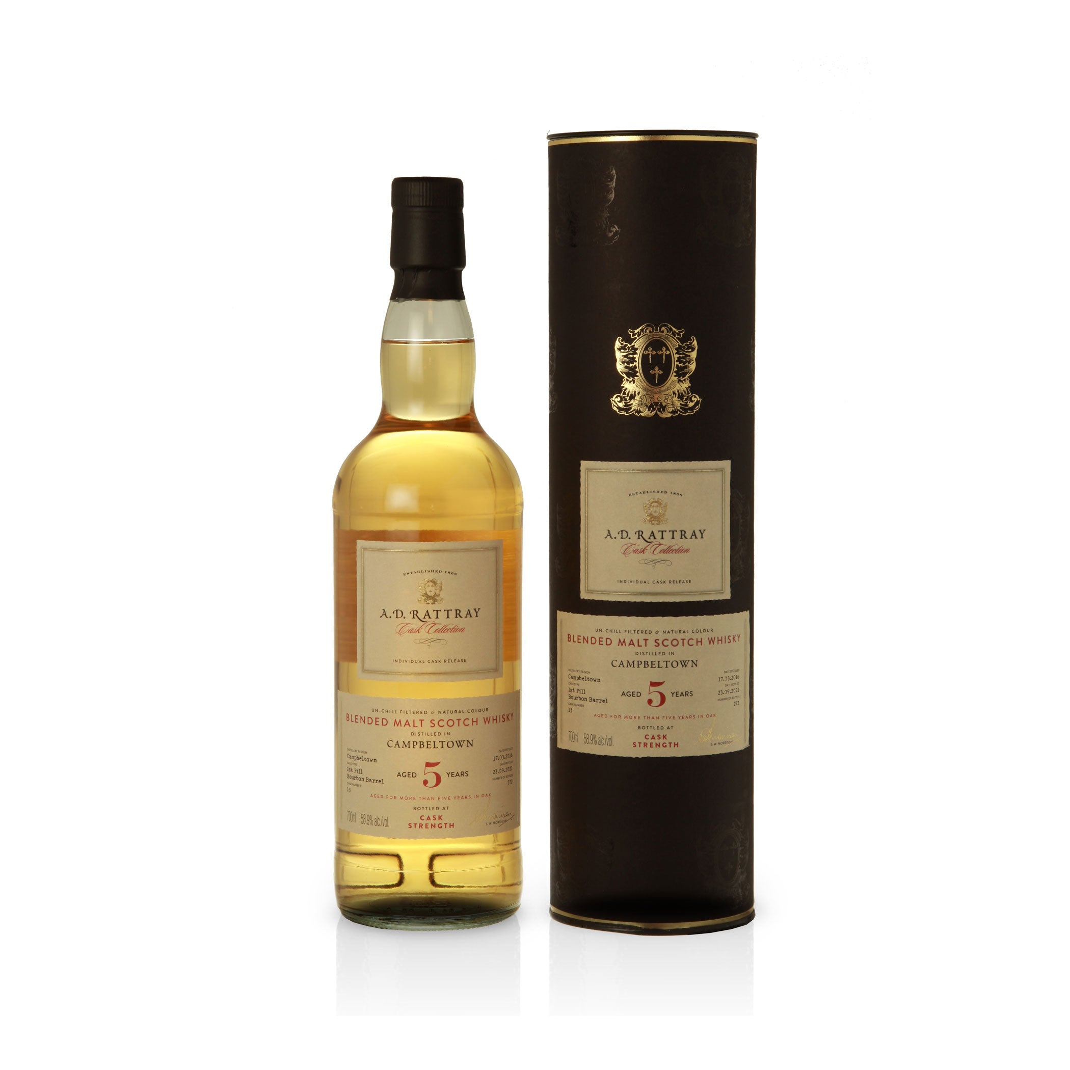 Campbeltown Blend, 2016, 5 Years, 1st Fill Bourbon Barrel - A.D. RATTRAY – Cask Collection -