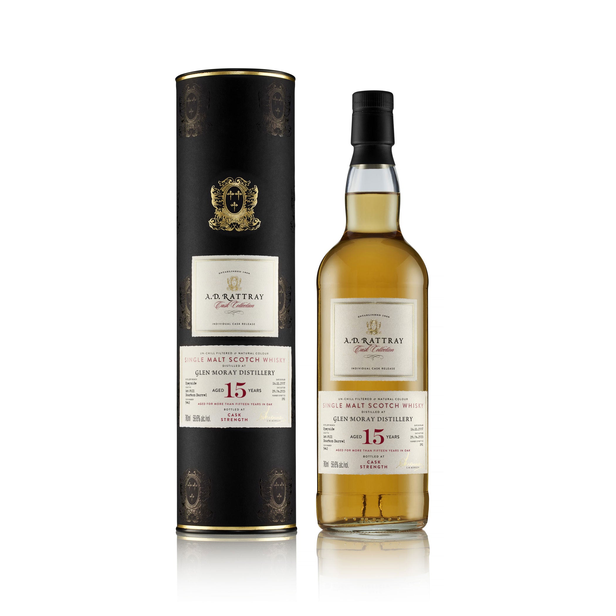 Glen Moray, 2007, 15 Years Old, First Fill Bourbon Barrel - A.D. Rattray - Single Malt Scotch Whisky