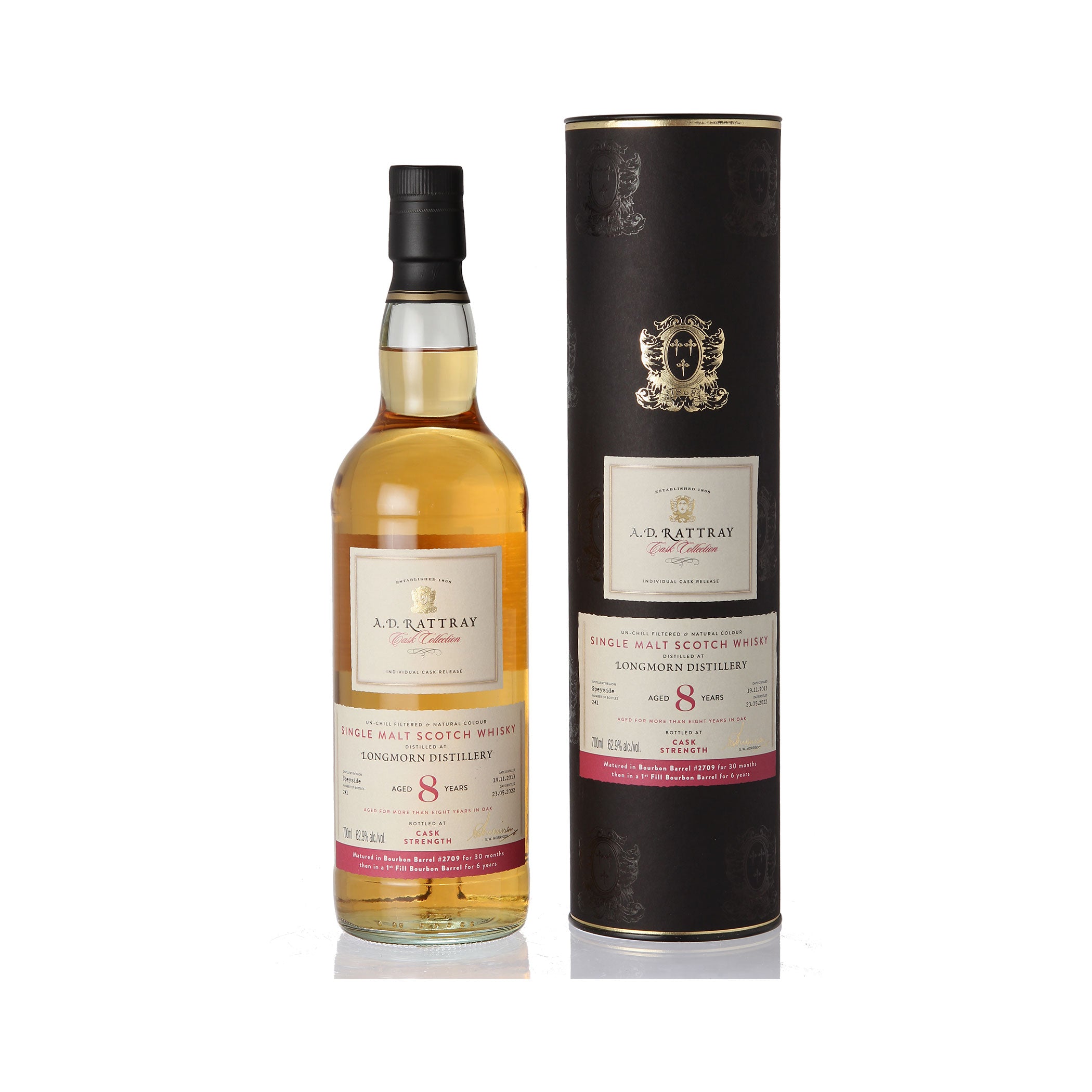 Longmorn, 2013, 8 Years Old, 1st Fill Bourbon Finish - A.D. RATTRAY – Cask Collection -