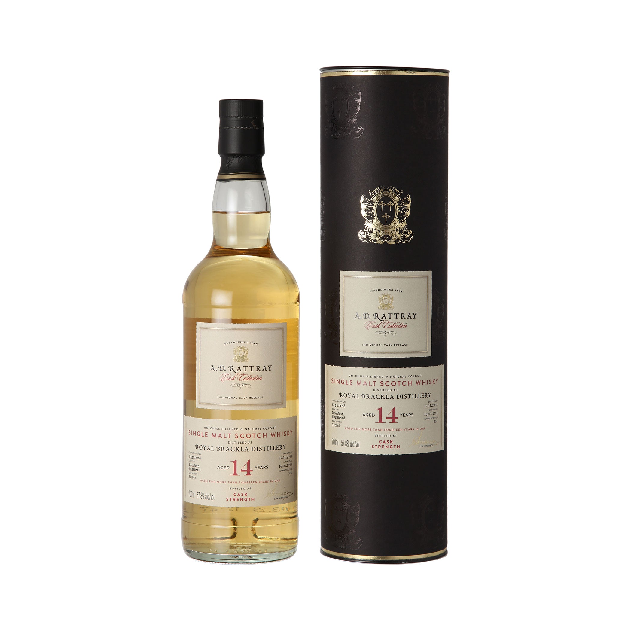 Royal Brackla 2008/2023 - 14 Years Old - Bourbon Hogshead - A.D. Rattray - Single Malt Scotch Whisky