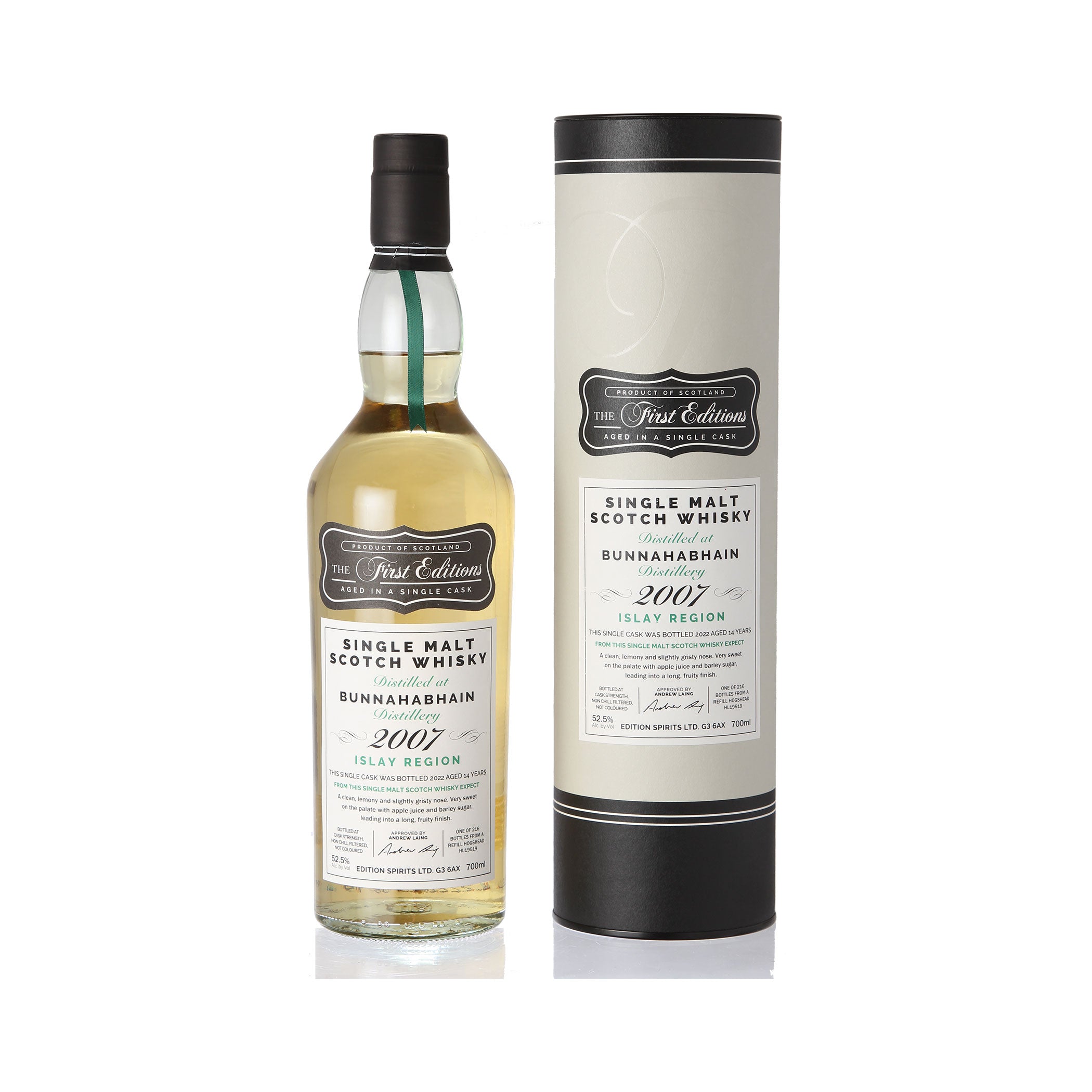 Bunnahabhain - The First Editions - 2007/2022 14 Years Old Refill Hogshead Single Malt Scotch Whisky