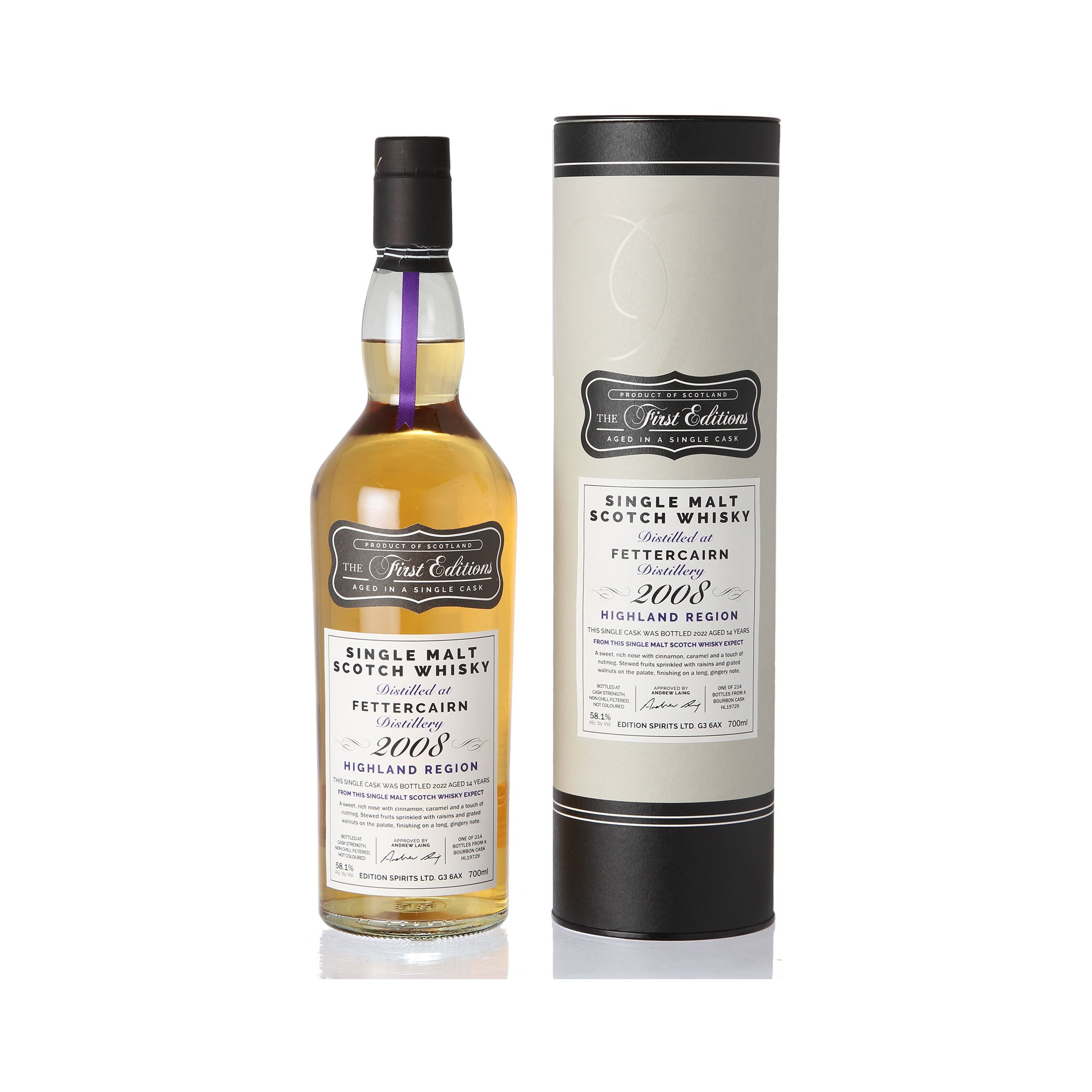 Fettercairn - The First Editions - 2008/2022 14 Year Old Bourbon Cask Single Malt Scotch Whisky
