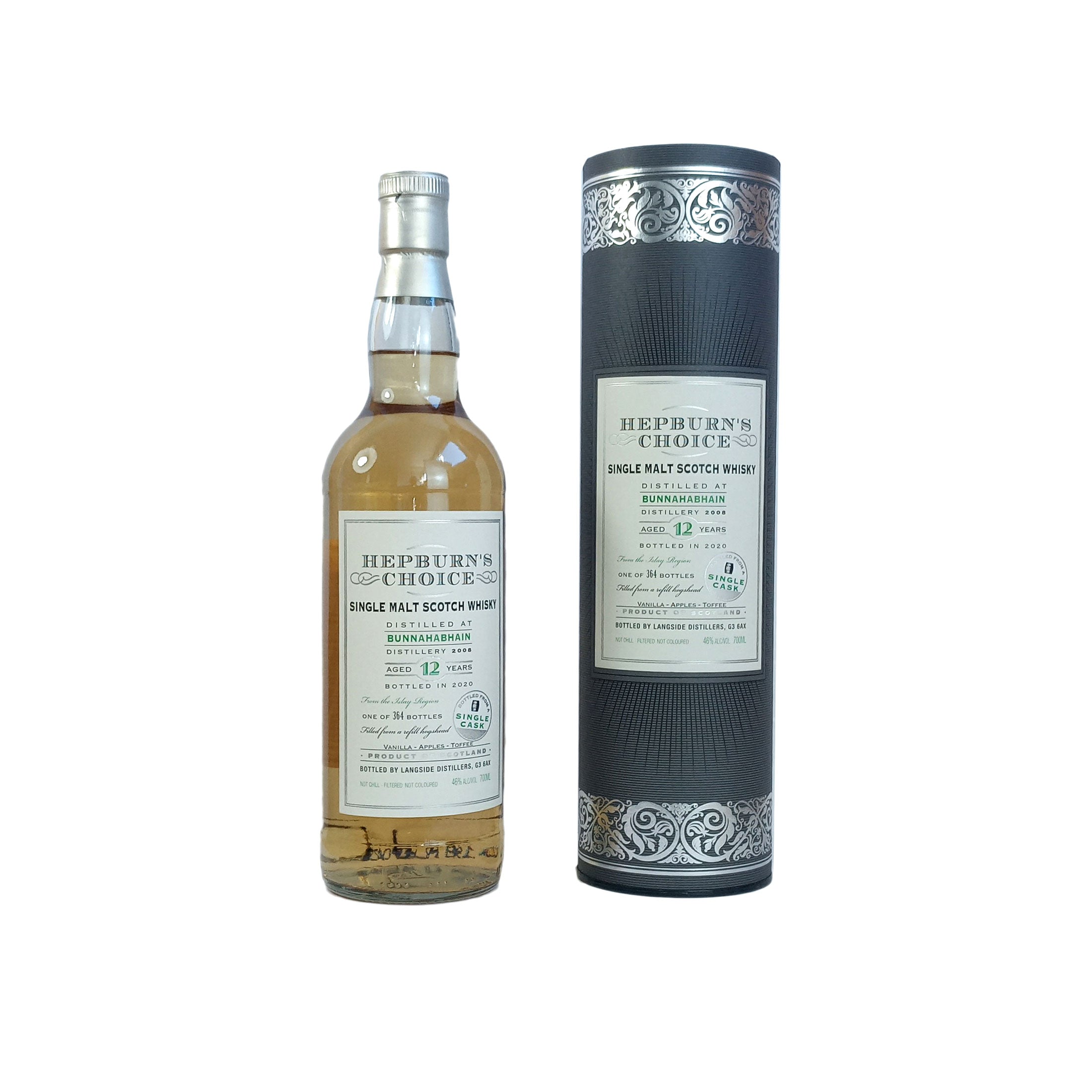 Bunnahabhain, Hepburn's Choice, 2008, 12 Years Old, 46%