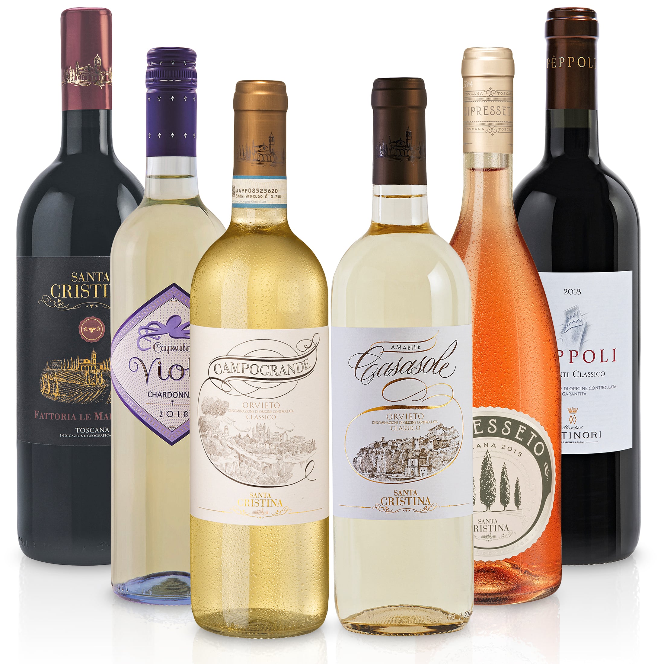 Finest Wines - Antinori Santa Cristina Tuscany - Summer Tasting Package white/rosé/red 6X 1 bottle 0.75 L