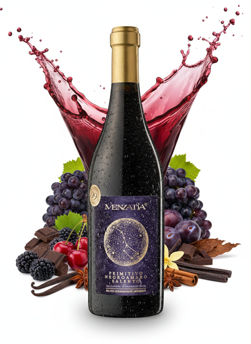 Menzatia Primitivo Negroamaro Salento IGT Red Wine Fruity 13.5% vol 0.75 L