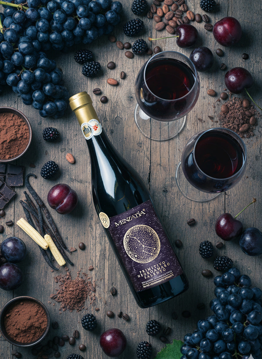 Menzatia Primitivo Negroamaro Salento IGT Red Wine Fruity 13.5% vol 0.75 L