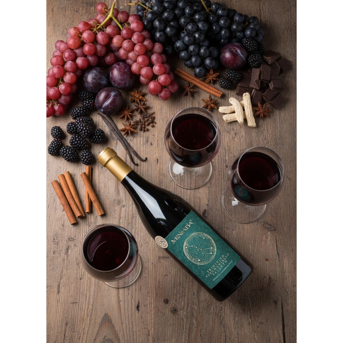 Menzatia Primitivo Susumaniello Salento IGT Rotwein Fruchtig 13,5% vol 0,75 L