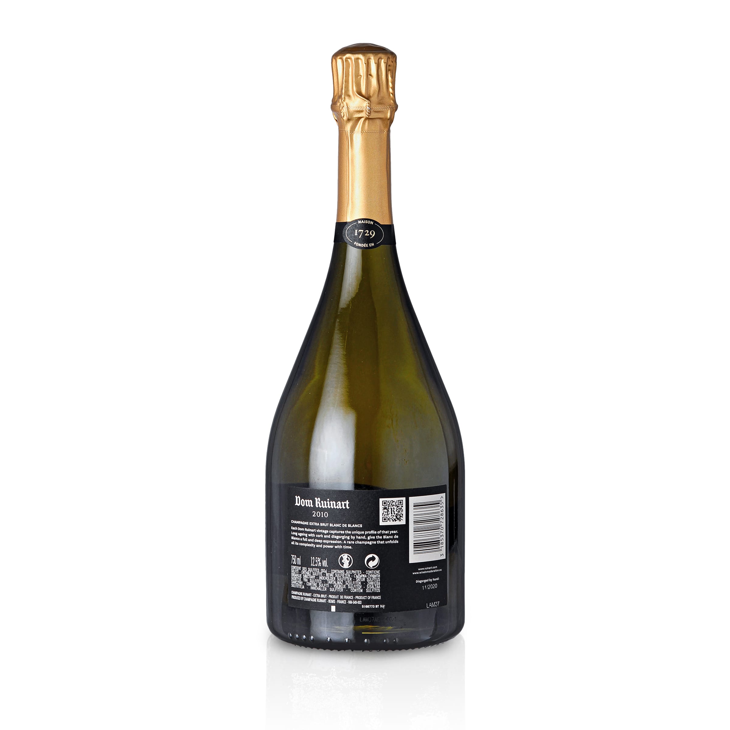 Dom Ruinart Blanc de Blancs 2010 Champagne (0.75 L) with gift box
