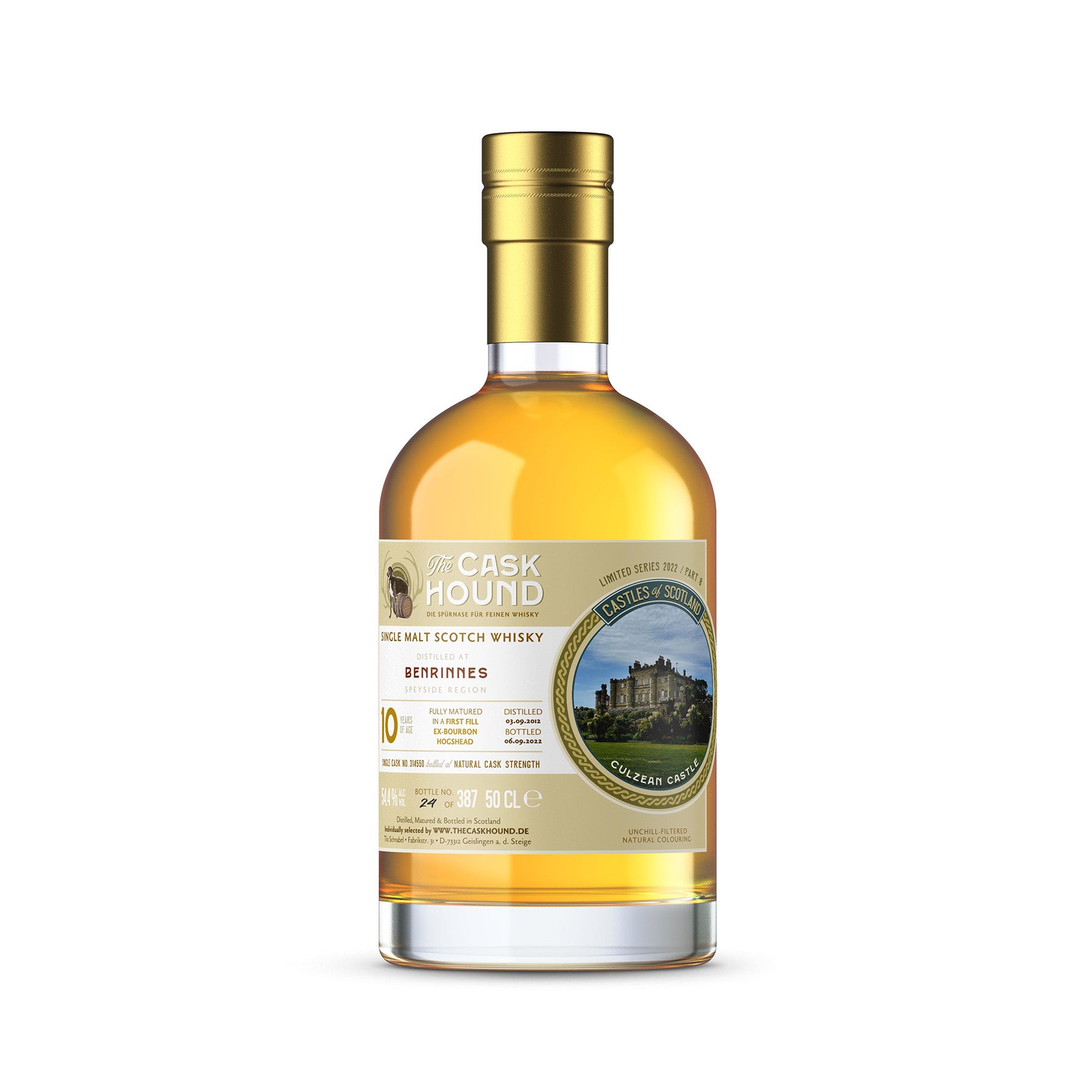 Benrinnes - 10 Years Old - The Caskhound - Fully Matured 1st Fill Bourbon Hogshead - 0.5l - 54.4%