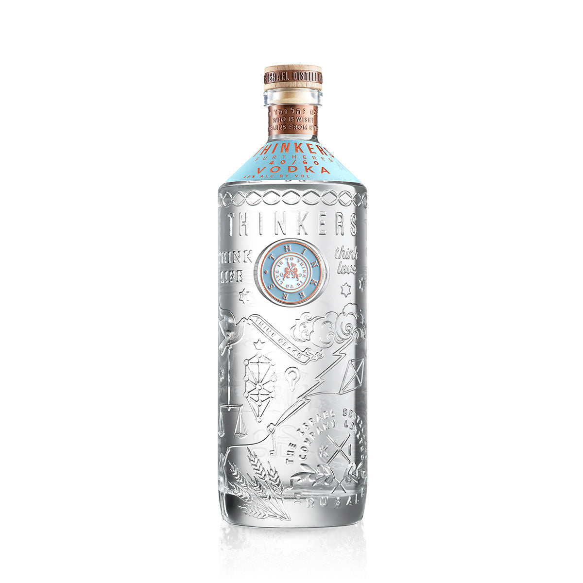 Thinkers Vodka 40-60 - samtig-seidiger Premium Vodka aus rotem Winterweizen - 1000ml, 40% vol
