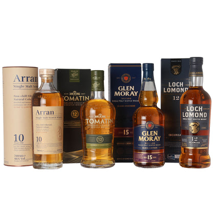 4 whiskies as basic equipment, selected by our buyer