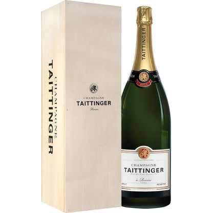 Taittinger Brut Réserve Jeroboam Double Magnum 3L in Wooden Box