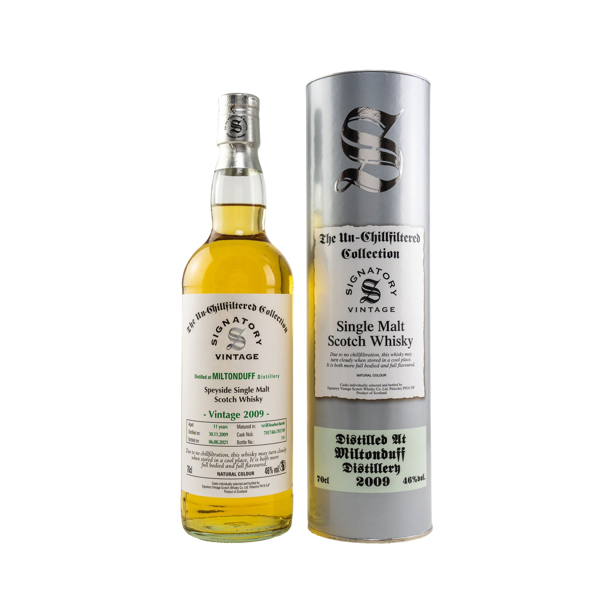 Miltonduff 2009/2021 - 11 Years Bourbon Barrels No. 701734 + 701738 -Signatory Vintage