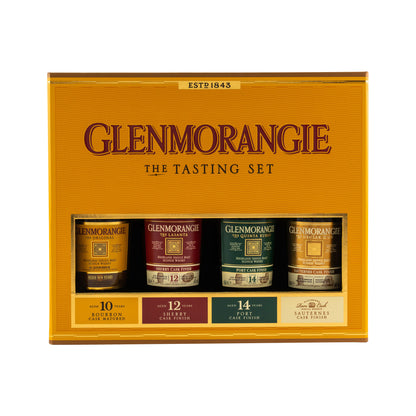 Glenmorangie Gift Set with 4 Miniatures of 100 mL each, Tasting Set: The Original, Nectar d'Òr, Lasanta, and Quinta Ruban
