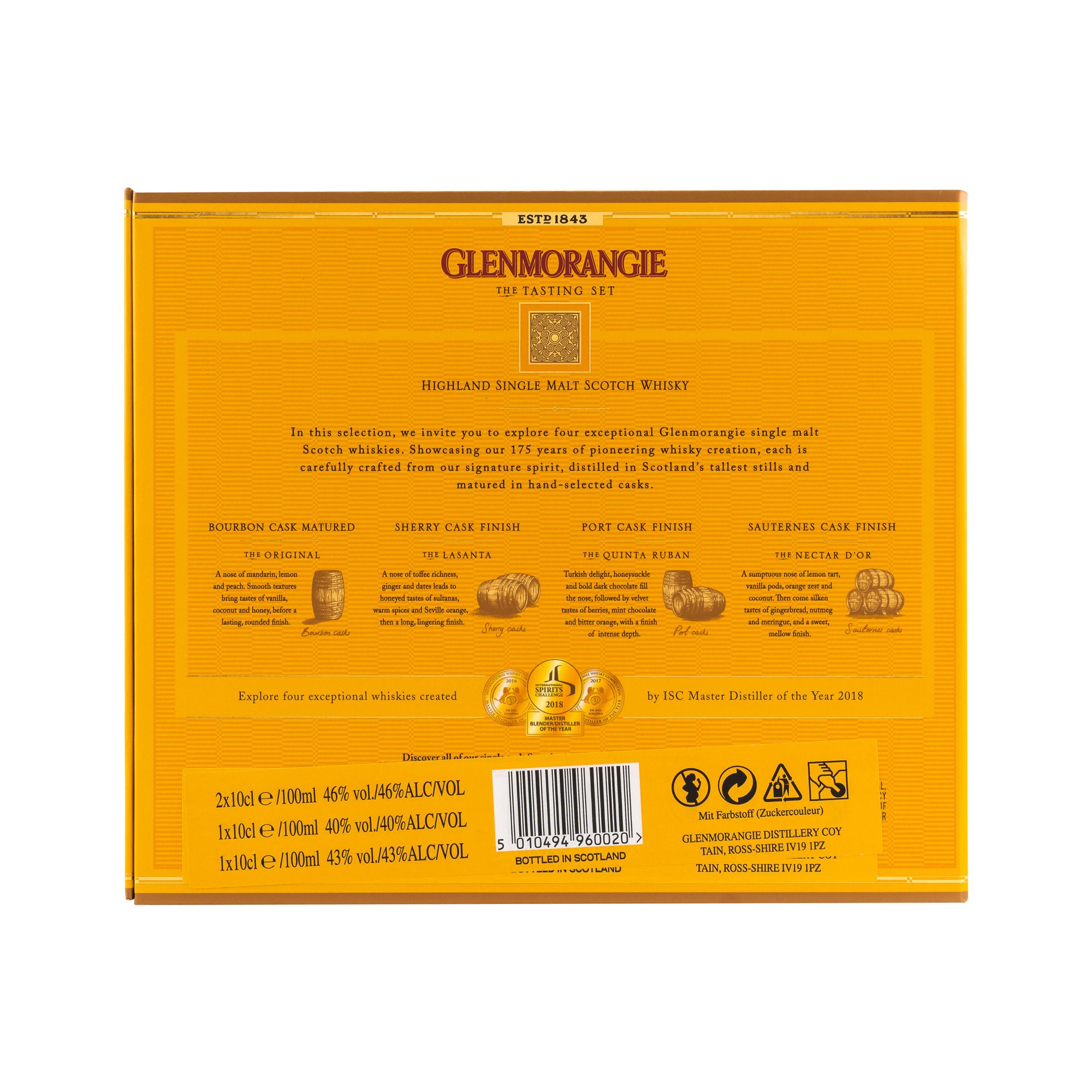 Glenmorangie Gift Set with 4 Miniatures of 100 mL each, Tasting Set: The Original, Nectar d'Òr, Lasanta, and Quinta Ruban