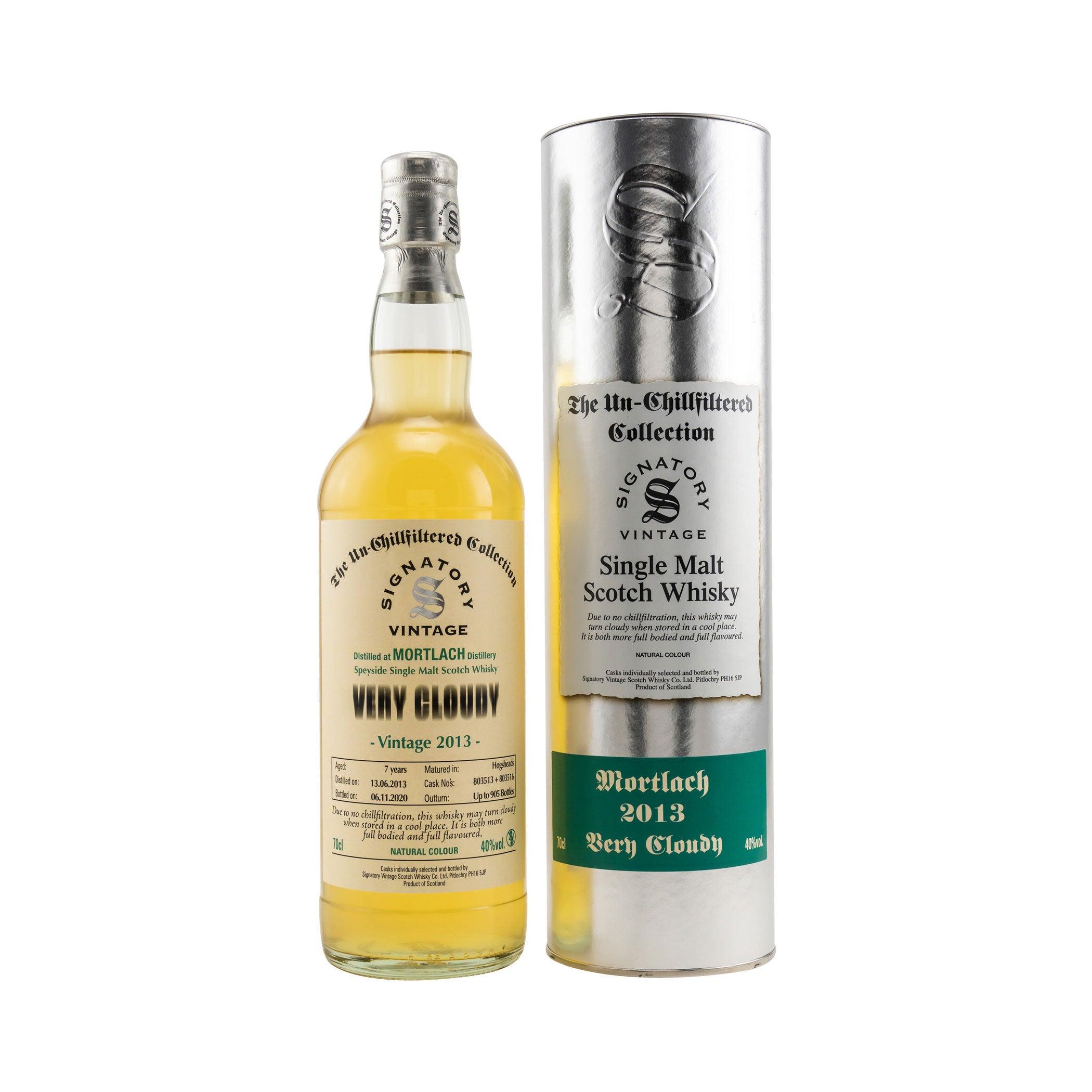 Mortlach Very Cloudy 2013/2020 Signatory un-chill #803513+803516