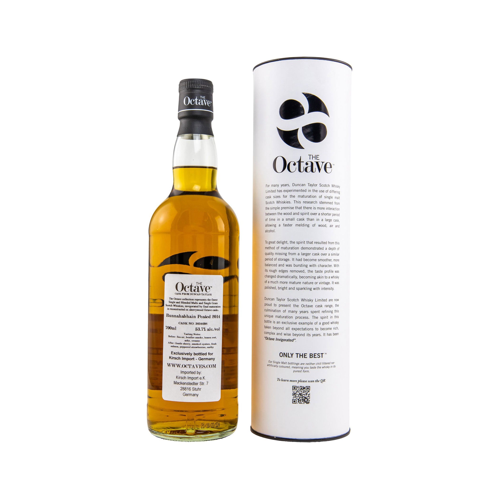 Bunnahabhain 2014/2022 – The Octave – Peated - Duncan Taylor Speyside Single Malt Scotch Whisky - Exclusively bottled for Germany