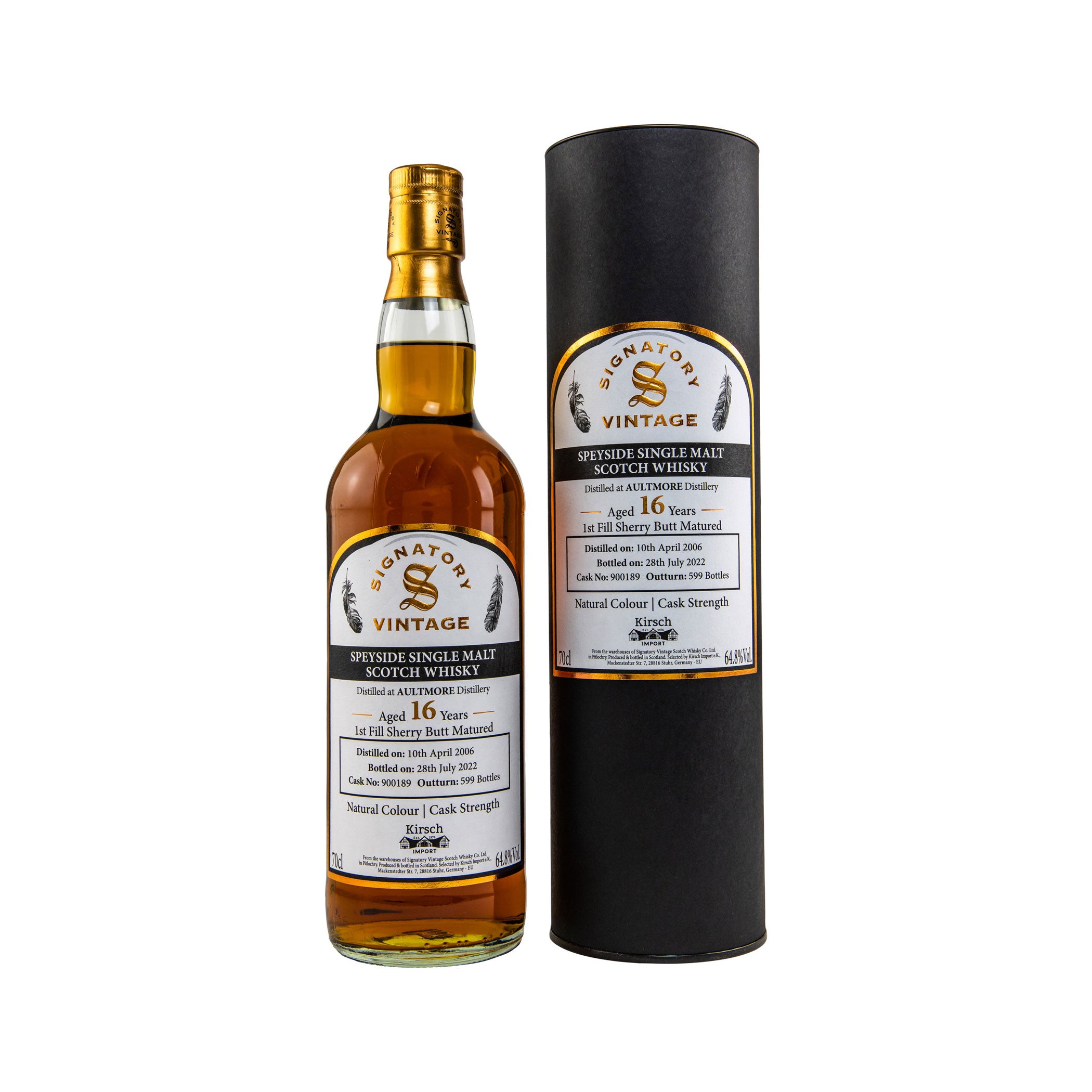 Aultmore 2006/2022 16 Years - Signatory Vintage Speyside Single Malt Scotch Whisky - Selected by Kirsch Import