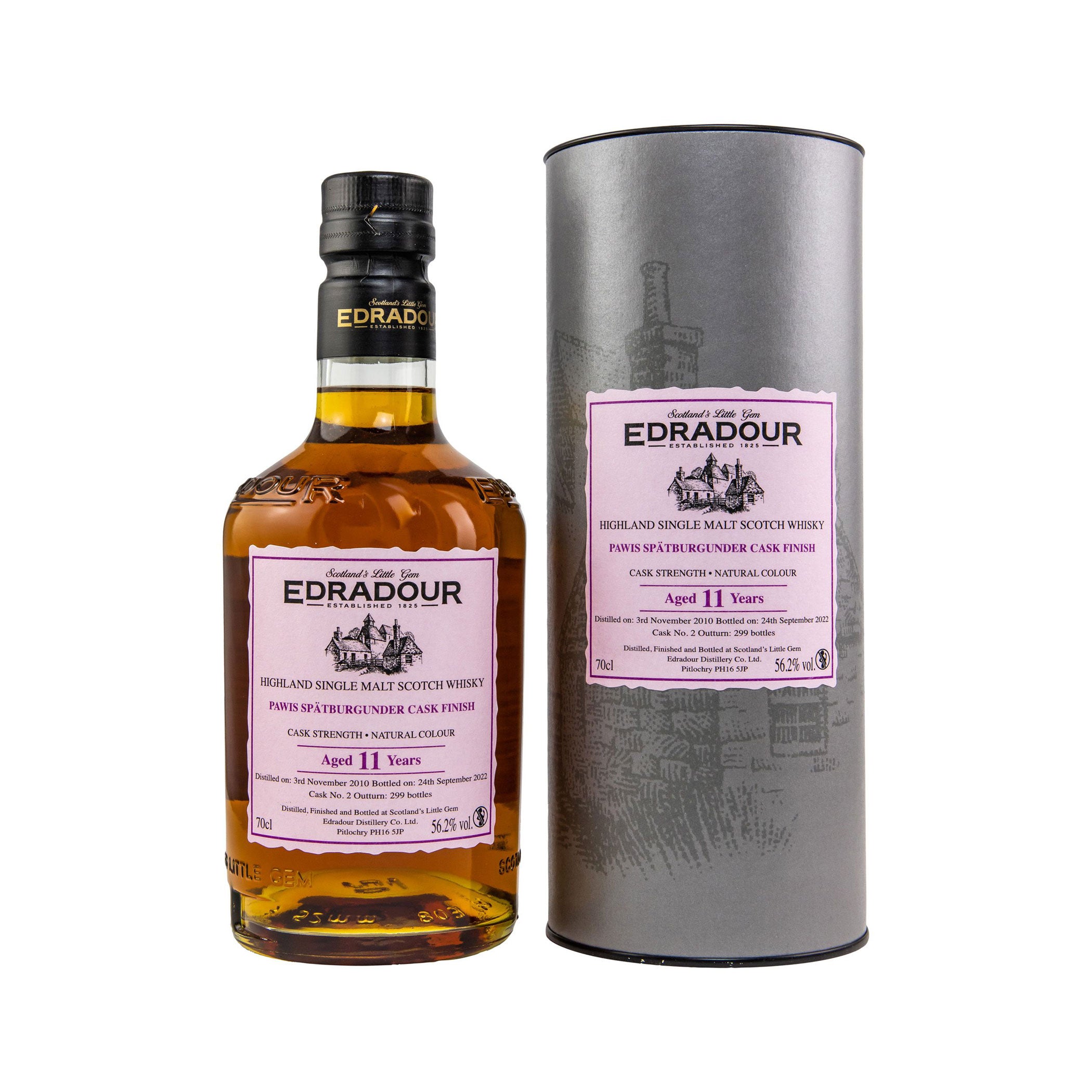 Edradour 2010/2022 - 11 Years Old -PAWIS Pinot Noir Cask #2 - Highland Single Malt Scotch Whisky