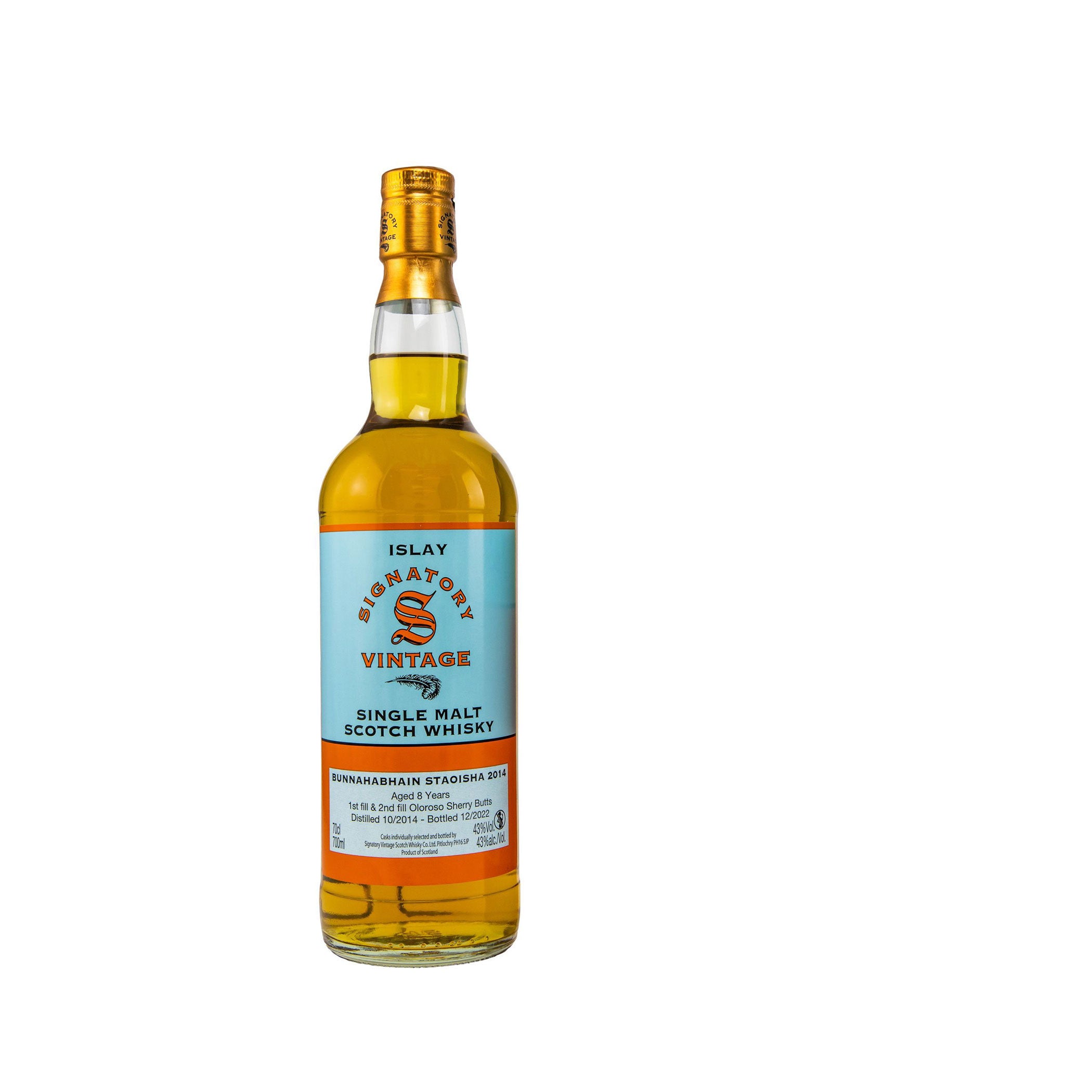 Bunnahabhain Staoisha 2014/2022 - New without original packaging - Signatory Vintage Islay Single Malt Scotch Whisky