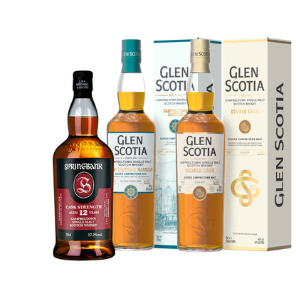 Springbank 12 Year Old Whisky Set - 1x Springbank 12 Year Old - 1x Glen Scotia Harbour - 1x Glen Scotia Double Cask