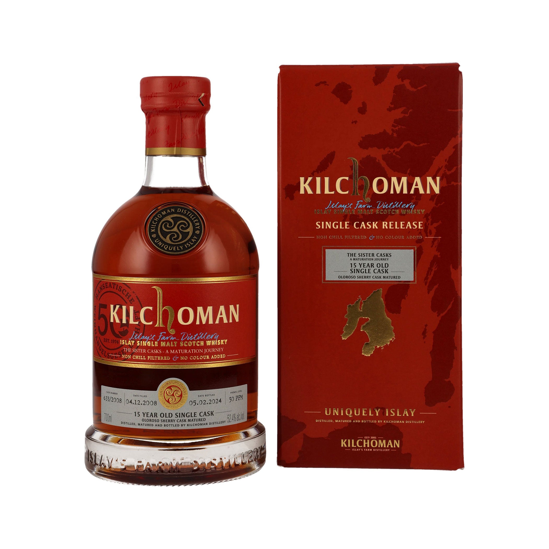 Kilchoman Vintage 2008 52.4% - 15 Year Old Single Cask - Oloroso Sherry Cask - Single Malt Scotch Whisky