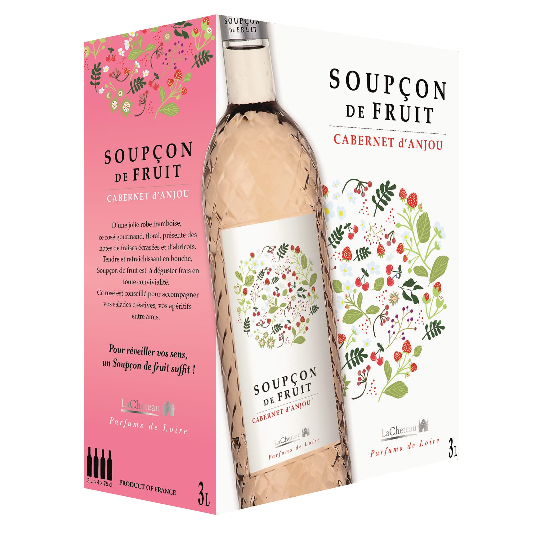 Cabernet d'Anjou Roséwein halbtrocken - Soupçon de Fruit -  LaCheteau, Frankreich - Bag-in-Box 3 l