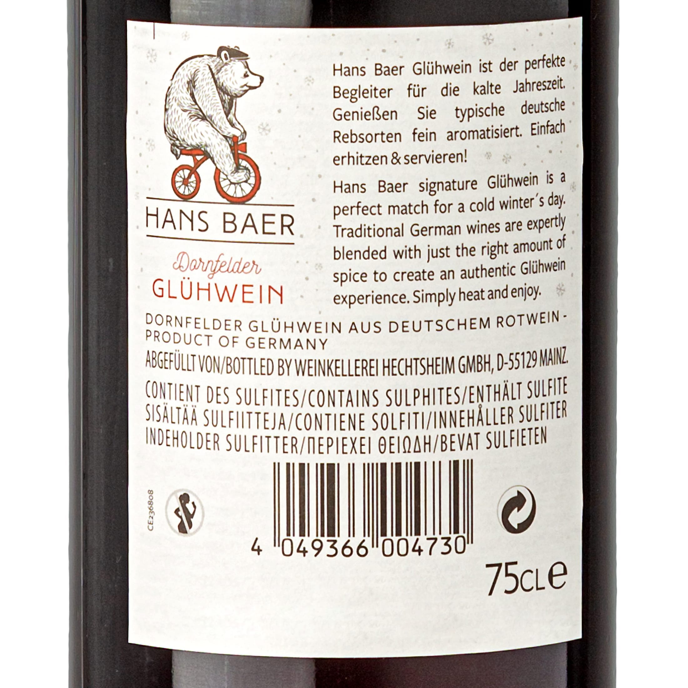 HANS BAER Dornfelder Mulled Wine from German Red Wine