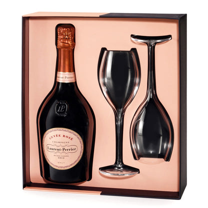 Champagne Laurent-Perrier Cuvée Rosé Brut im Geschenkset mit 1 Flasche und 2 Gläsern