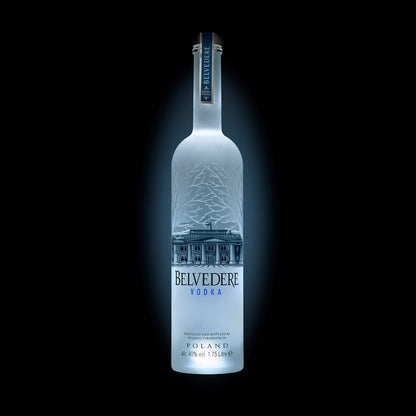 Belvedere Premium Vodka 1,75L 40% Vol. Flasche mit LED Beleuchtung im Boden