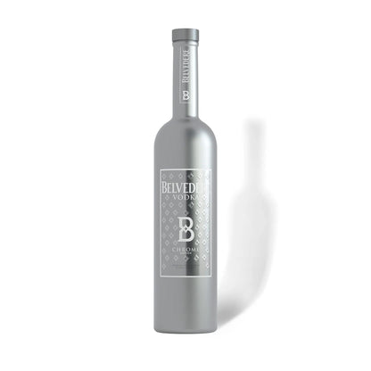 Belvedere Premium Vodka B Bottle Chrome Edition Magnum (1.75L) with LED Illumination in the Base