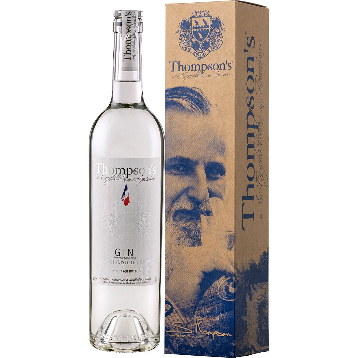 Thompson's bordelais grape Gin Thompson's Finest Eaux de Vie Bordeaux Bordeaux/Frankreich 0,7l