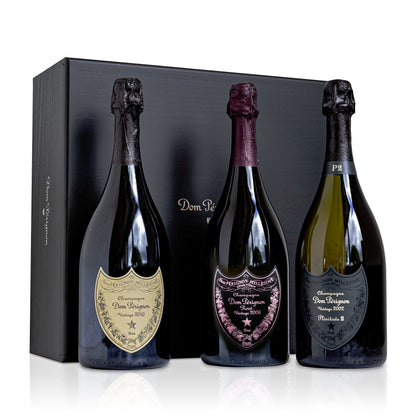 Feinste Weine  - Champagner-Paket - DOM PÉRIGNON VINTAGE 2010 - ROSÉ VINTAGE 2006 - Plénitude 2 2002
