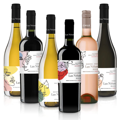 Feinste-Weine Las Niñas ELLA Bio-Probierpaket – Rot- und Weißweine aus Chile (6x0,75l)