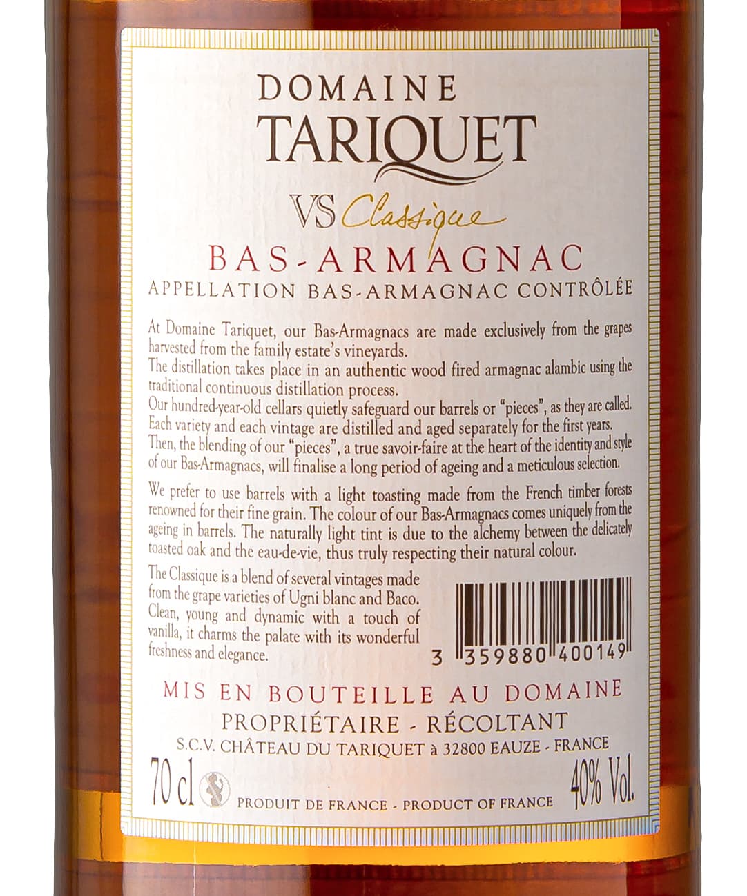 Classique VS - Domaine Tariquet - Bas-Armagnac, France