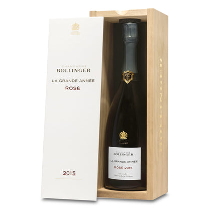 Bollinger La Grande Année Rosé 2015 Champagne in Wooden Box750 ml
