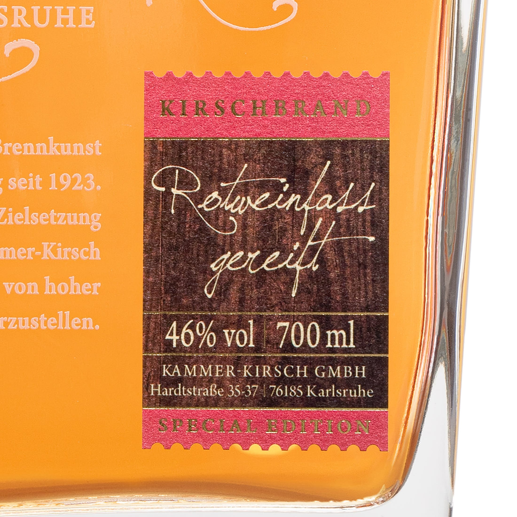 Cherry Brandy Aged in Red Wine Barrels - Gourmet Fruit Brandy - Kammer-Kirsch Distillery