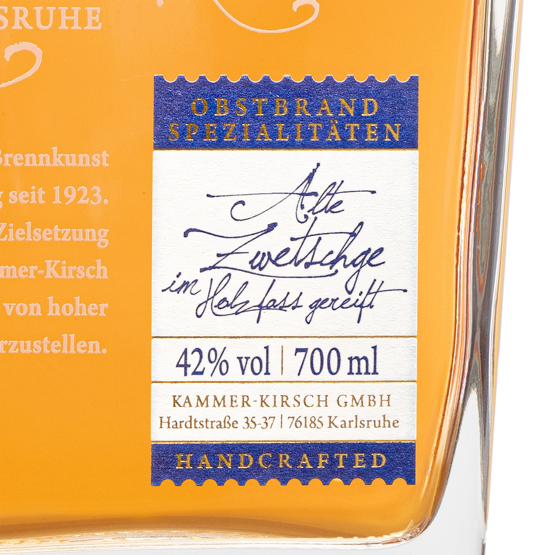 Alte Zwetschge im Holzfass gereift - Gourmet-Obstbrand - Destillerie Kammer-Kirsch