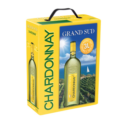 Grand Sud - Bag in Box Selection - 3x 3L BIB Set - Merlot Red Wine, Merlot Rosé, Chardonnay White Wine