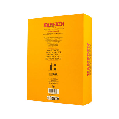 HAMPDEN HLCF Classic - Pure Single Jamaican Rum 60% in Book + 2 Glasses
