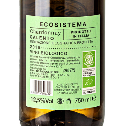 2019 Ecosistema Chardonnay Salento IGT Organic - Paolo Leo (dry)