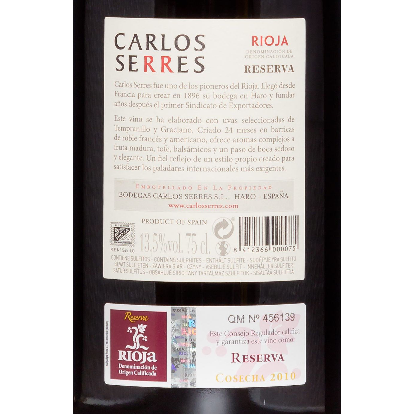 2010er Carlos Serres Rioja Reserva DOCa - Bodegas Carlos Serres