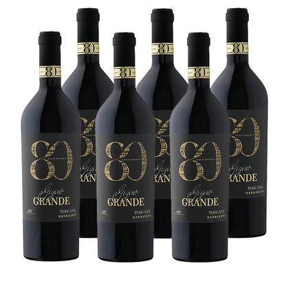 Barbanera Gigino 80 Anniversario 2018 6 Flaschen Rotwein 0,75L 14% vol